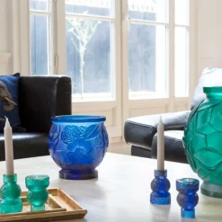 Vase empreinte mm bleu daum