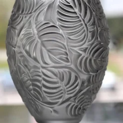 Vase feuilles lalique