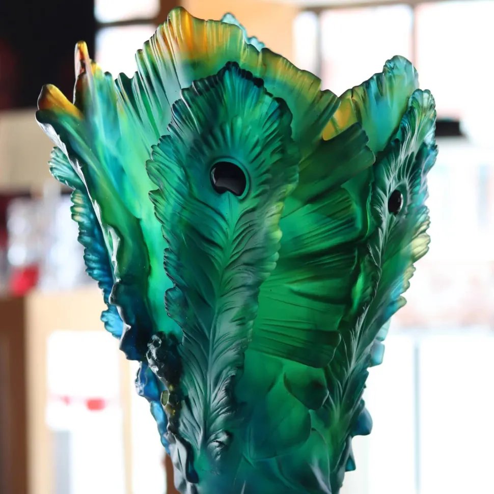 Vase fleur de paon gm daum