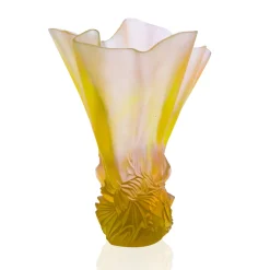 Vase grand modèle drapé rose-vert croisière daum