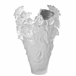 Vase magnum rose passion blanc gris daum