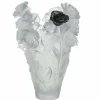 Vase magnum rose passion blanc noir daum