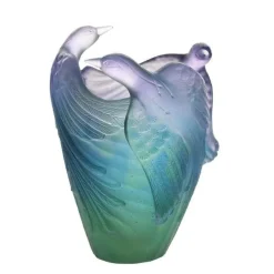 Vase oiseaux paradis daum