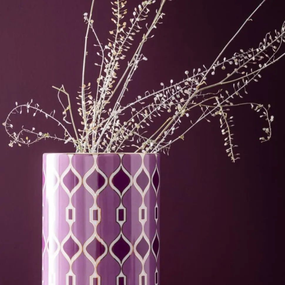 Vase porcelaine 20 cm Mosaic Palmyre Rose Raynaud