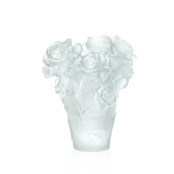 Vase rose passion blanc daum