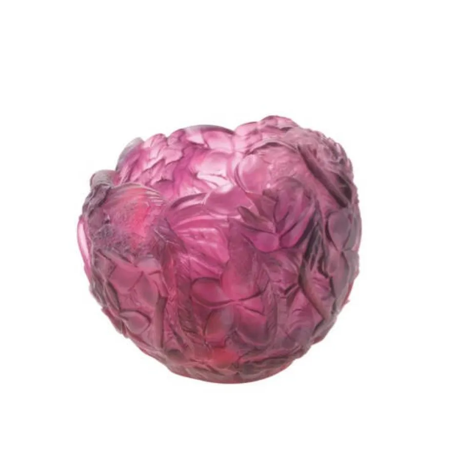 Vase rouge violet bouquet daum