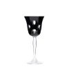 Verre vin cristal noir pastille