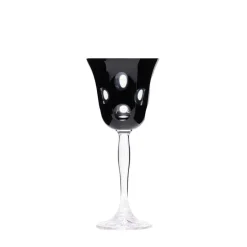 Verre vin cristal noir pastille